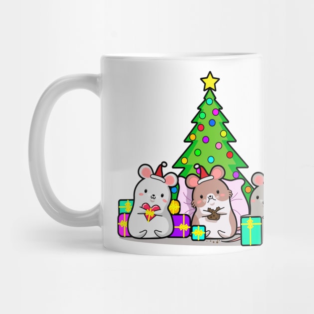 mouse with gifts, Christmas, new year, kawaii style. by SK1X